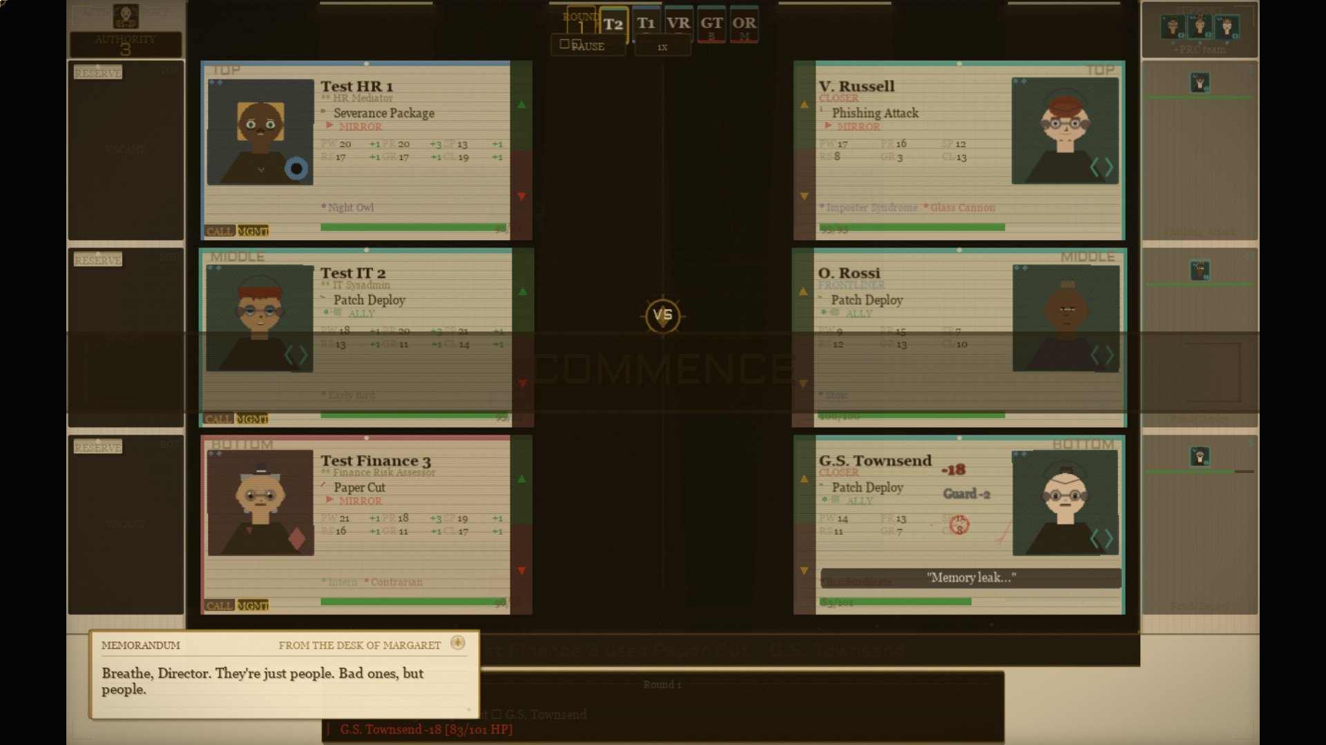 Three-desk battle screenshot