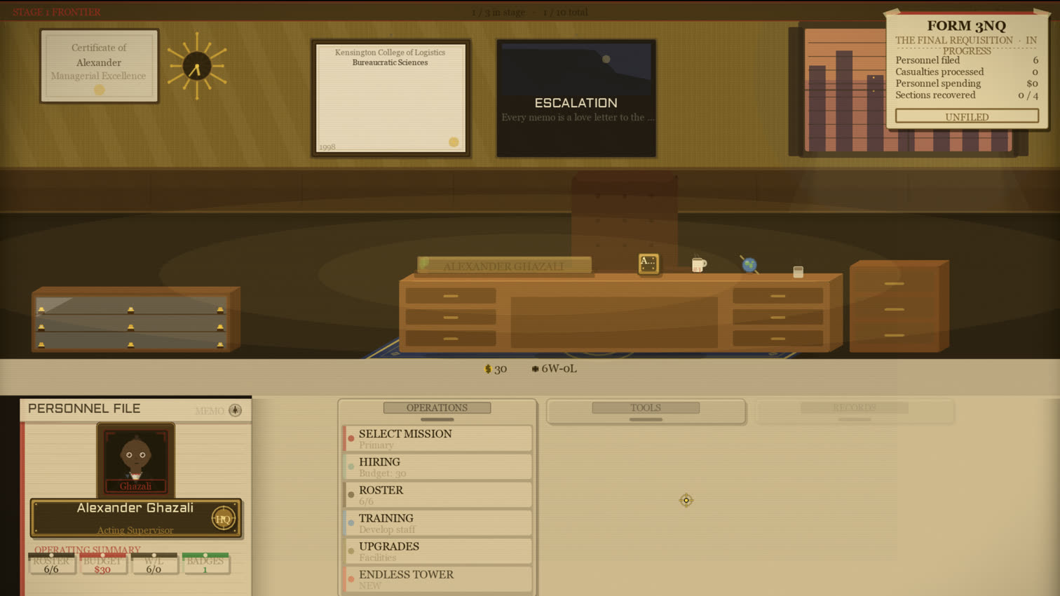 A heavily decorated executive office in Downer Management