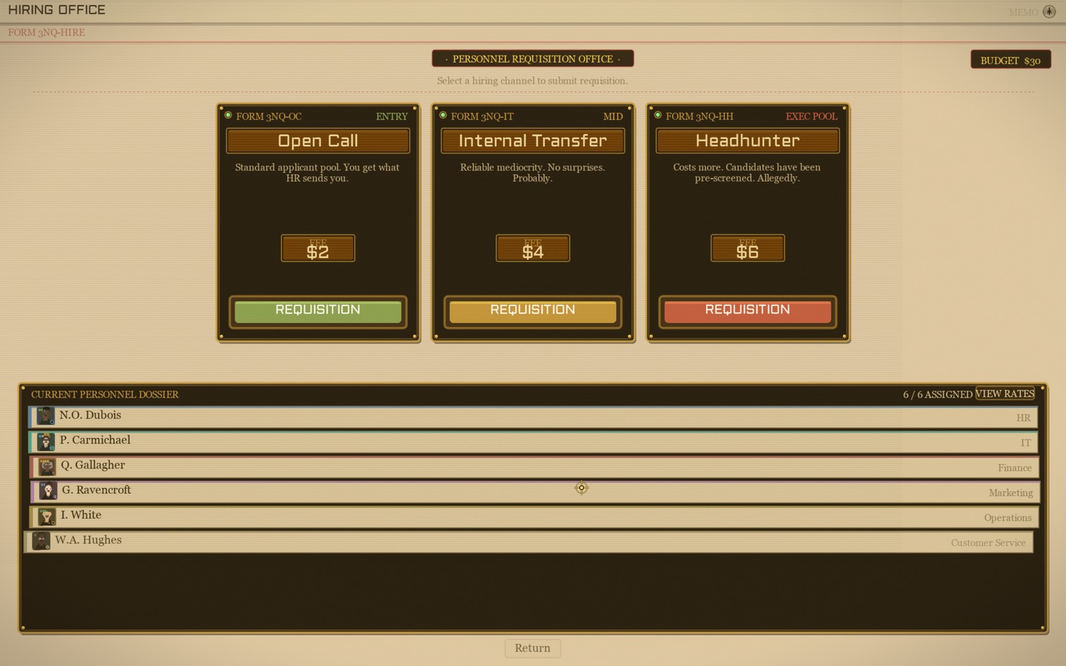 Recruitment screenshot